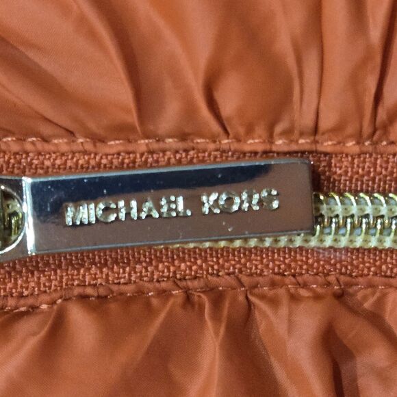 Michael Kors Down Packable Jacket Coat Orange Removable Hood Puffer PL - Picture 11 of 16